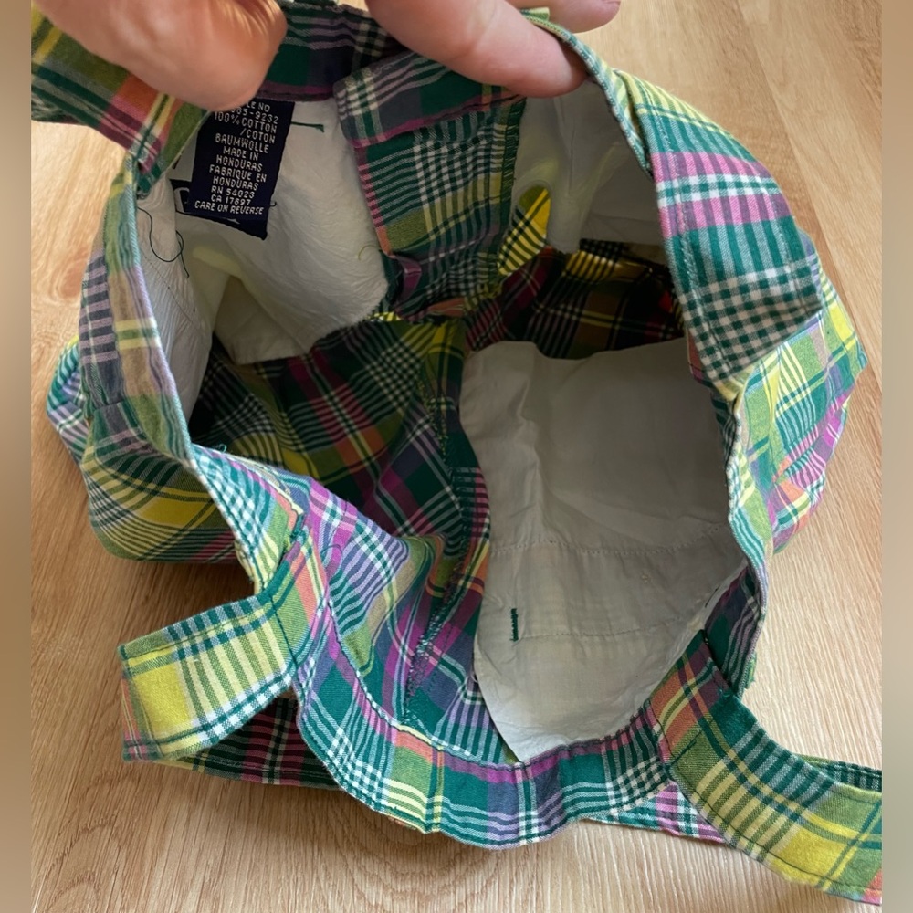 Handmade plaid shoulder bag purse made out of Gap pants preppy unique - Picture 10 of 10